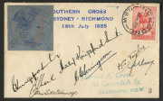 Aerophilately & Flight Covers : AUSTRALIA: Aerophilately & Flight Covers: "The Last Flight of the Southern Cross": 18 July 1935 (AAMC.514, 515, 516e&f) collection comprising low-numbered covers #3 and #14 each bearing an imperforate or a perforated speci - 2