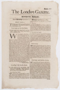 LONDON GAZETTE - ENGLAND - 1679-1684: large group of issues between numb.1449 and 1980: with many articles of interest including issue 1507 (Apr.26, 1680) reports of a "false and dangerous rumour spread abroad" that Charles II is to marry the mother of th - 2