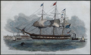 "The Australian Clipper-ship Marco Polo" (1851) and "Launch of the Australian steam-ship Pacific at Millwall" (1854), hand-coloured steel engravings from the Illustrated London News, both framed, (2) each 40 x 47cm overall. - 3