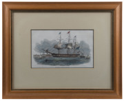 "The Australian Clipper-ship Marco Polo" (1851) and "Launch of the Australian steam-ship Pacific at Millwall" (1854), hand-coloured steel engravings from the Illustrated London News, both framed, (2) each 40 x 47cm overall. - 4