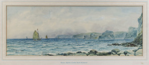 J. GELDARD WALTON (British, circa 1900), I.) South Devon Cliffs near Sidmouth, II.) South Devon Cliffs at Sidmouth, watercolours, signed lower left or right, each 22 x 60cm. (2)