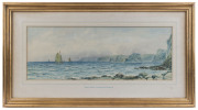 J. GELDARD WALTON (British, circa 1900), I.) South Devon Cliffs near Sidmouth, II.) South Devon Cliffs at Sidmouth, watercolours, signed lower left or right, each 22 x 60cm. (2) - 2