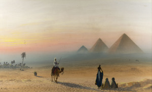 ROY LEITCH, Untitled (Egyptian scene), watercolour, signed lower left, 41 x 71cm.