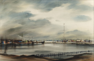 ROBERT THOMAS MILLER (1916 - ?) Untitled (harbour scene), watercolour, signed and dated "70" lower right ​43 x 66cm.