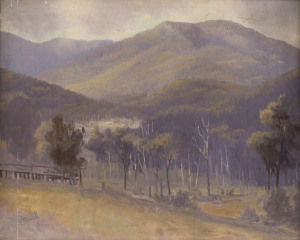 NAYLOR GILL (1872 - c1945) Sketch taken at Healesville, Nov.2, 1896, oil on board, signed lower left; titled & annotated verso by the artist, 36 x 44cm.