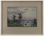 JOHN MATHER (1848 - 1916), (The Estuary), watercolour on board, signed and dated "J. Mather 2.1915" lower left, - 2