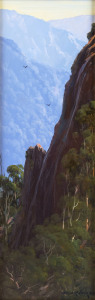 LEONARD HUGH LONG (1913 - 2011), Afternoon, Shoalhaven Gorge, oil on canvas board, signed and dated lower left "Leonard Long, 1992", 61 x 20cm.