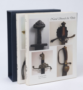 SIM COMFORT "Naval Swords & Dirks" A Study of British, French and American Naval Swords, Cutlasses and Dirks During the Age of Fighting Sail." [London, 2008]; 1st edition, hard-cover in slipcase (limited edition #179/750) signed by the author. Extensively