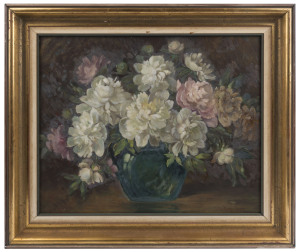 FLAMY CANTI (Floral Arrangement) Oil on canvas laid down on board, signed lower right, 49.5 x 59.5cm.