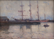 WILLIAM DUNN KNOX (1880-1945), Melbourne docks, oil on board, signed lower left "W.D. Knox", 24 x 33cm