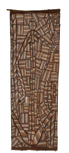 JAMES IYUNA (1959 - ), Mimeh, bark and natural earth pigments, Maningrida Art & Culture documentation verso, No. AKG 334, ​159 x 56cm