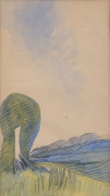 WILLIAM MERRIC BOYD (1888-1959), group of four landscapes, coloured pencil on paper, two signed lower right "Merric Boyd, 1945", ​24 x 14cm each - 2