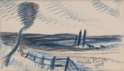 WILLIAM MERRIC BOYD (1888-1959), group of four landscapes, coloured pencil on paper, two signed lower right "Merric Boyd, 1945", ​24 x 14cm each - 3