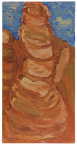 ADRIAN JANGALA ROBERTSON (1963 - ), untitled landscape, acrylic on linen, signed verso "Adrian Robertson, Ref. No. ARo 70341, ​40 x 20cm