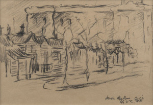 VICTOR GEORGE O'CONNOR (1918-2010), North Melbourne, pencil sketch on paper, signed and titled lower right "North Melbourne, V.G.O'C. circa '48", ​14 x 20cm