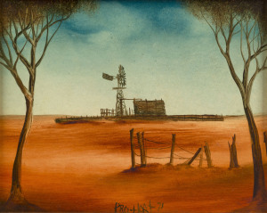 KEVIN CHARLES (PRO) HART (1928-2006), The Windmill, oil on board, signed lower centre "Pro Hart, '71" 26 X 33cm