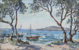 JOHN W. ROACH (active 1930s-60s) (The boat and the jetty), watercolour, signed lower left,