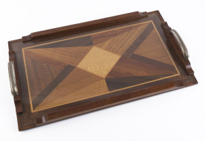 An Australian specimen wood serving tray, Queensland origin, circa 1920, ​58cm wide