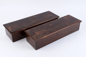 A pair of Australian cedar boxes, late 19th century, ​11cm high, 51cm wide, 17cm deep