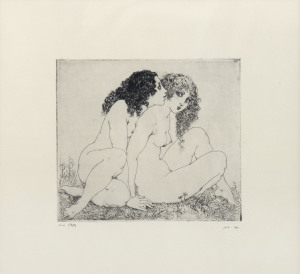 NORMAN LINDSAY (1879-1969), i.) Blonde and Brunette, II.) Sisters, posthumous facsimile etchings, 19 x 20cm each