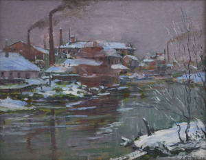 AMBROSE McCARTHY PATTERSON, Untitled, Wintery scene, oil on board, signed A. Patterson lower right, 31 x 39cm.