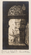 LEONARD A. BULLEN (active 1930s-40s), Group of (3) photo-lithographs, each titled and signed in the lower margin: On the Steps of Parliament House, Melbourne, Through an Arch of the Town Hall, Melbourne, Station Tower, Melbourne, the first 2 initialled in - 2