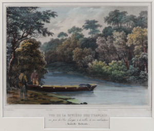 LOUIS AUGUSTE DE SAINSON (1801 - 1887) Vue de la Riviere des Francais au Port du Roi Georges a 4 milles de son embouchure, (Nouvelle Hollande), hand-coloured lithograph, from the 'Voyage de la corvette l'Astrolabe", 1833,