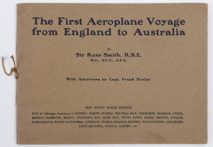 PIONEER AVIATION: "The First Aeroplane Voyage from England to Australia by Sir Ross Smith, K.B.E.....With Aeroviews by Capt. Frank Hurley." [New South Wales Edition] with 27 full-page views. [Angas & Robertson, Sydney, 1920].