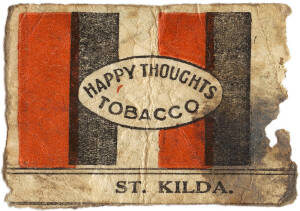 1909 Perfection Tobacco "Team Colour Fixture Cards" printed on both sides - Geelong / St.Kilda. Poor/Fair. Rarity 9.