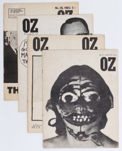 OZ MAGAZINE (Sydney): Four original complete editions, No.12 (August 1964), No.15 (Nov.1964), No.16 (Jan.1965) and No.20 (June 1965). 