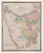 W. & A.K. JOHNSTON "VAN DIEMEN'S LAND or TASMANIA : LITHOGRAPHED EDITION" highly detailed hand-coloured map, circa 1846,