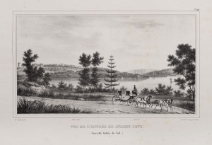 Victor Adam after Louis Auguste De Sainson (1801-1887) VUE DE L'ENTREE DE SYDNEY-COVE. (Nouvelle Galles du Sud), lithograph, 19 x 33cm, From Dumont d’Urville’s 'Voyage de la corvette l'Astrolabe. Atlas historique.’, 1833.