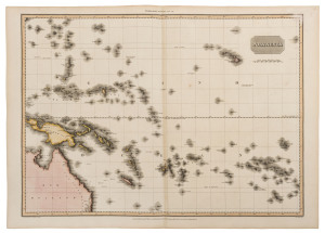 "POLYNESIA" including the north east quadrant of Australia. [Tooley 980] Drawn under the direction of Mr. Pinkerton by I. Hebert, Neele sculpt. Published Janr. 1st 1813 by Cadell & Davies, Strand, and Longman, Hurst, Rees, Orme & Brown, Paternoster Row. H
