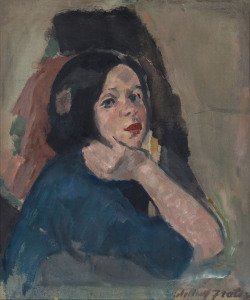 WILLIAM (Jock) FRATER (1880 - 1974) Portrait of a Young Woman, oil on canvas laid down on composition board, signed lower right,