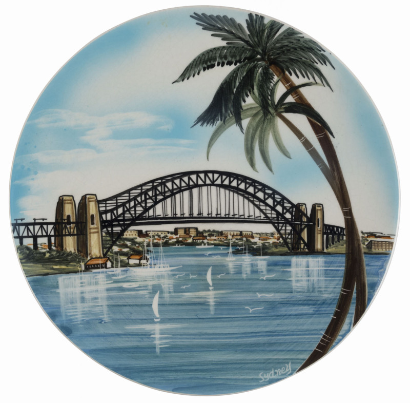 THE LITTLE POTTERY "Sydney" plate, stamped "The Little Pottery Australia", ​29.5cm diameter