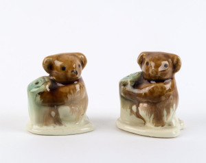 A pair of koala condiments, mid 20th century, (cavities sealed and filled), 5cm high