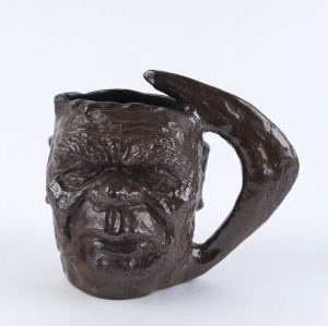 BENDIGO POTTERY "Albert Namatjira" jug, stamped "Bendigo Pottery Limited Edition Series 1314/2000, Australia", 16cm high, 20cm wide