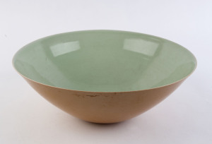 PHIL ELSON studio pottery fruit bowl, potter's monogram to base, 14cm high, 39cm diameter