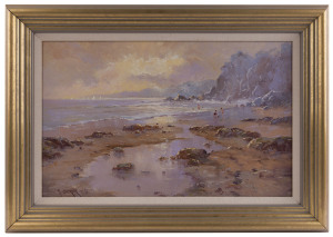 KEVIN BOUCHER (active 1970s-90s), Evening calm near Lorne, oil on board, signed and dated '91 lower right, 37 x 59.5cm.
