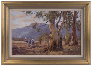 KEVIN BOUCHER (active 1970s-90s), Working the Land, Victoria Valley, oil on board, signed lower right,