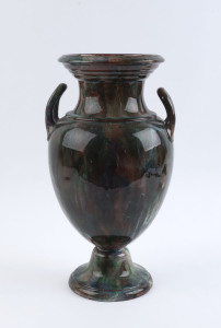 A Colonial Australian pottery urn with two handles, 19th century, 43cm high