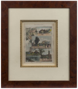 VIEWS OF SANDHURST (Bendigo), hand-coloured engraving, 19th century, attractively framed and mounted, ​49 x 42cm overall - 2