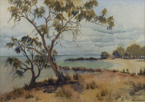 VALERIE GALLOP, (Australian, 20th century), Elliott Heads, watercolour, signed lower right "Valerie R. Gallop", ​26 x 36cm