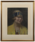 JANET AGNES CUMBRAE-STEWART (attributed), (1883-1960), portrait of a lady in yellow, pastel on paper, ​36 x 27cm - 2