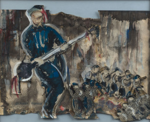 ELAINE HAXTON (1909-1999), Chinese Orchestra, mixed media, signed lower left "Elaine Haxton" titled verso, 24 x 29cm