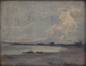 CHRISTINA ASQUITH BAKER (1869-1960), coastal landscape, oil on board, signed lower right "Asquith Baker", ​13 x 17cm