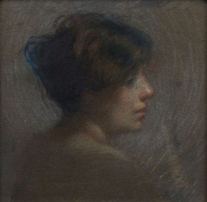 DORA WILSON [attributed], (1883-1946), profile portrait of a woman, pastel, 15 x 17cm