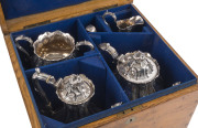 A PRESENTATION SILVER TEA & COFFEE SERVICE - FROM THE ESTATE OF JAMES SERVICE (1823 - 1899), 12th PREMIER OF VICTORIA : An ornate five-piece service by Martin Hall & Co (Sheffield, 1860; additionally marked for the importers, Kilpatrick & Co of Queen Stre - 9