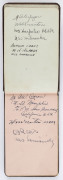 A leather-bound autograph book containing HUBERT WILKINS (Feb.1939), HUBERT OPPERMAN (circa 1938), numerous Australian, Royal & U.S. Naval personnel, etc. 