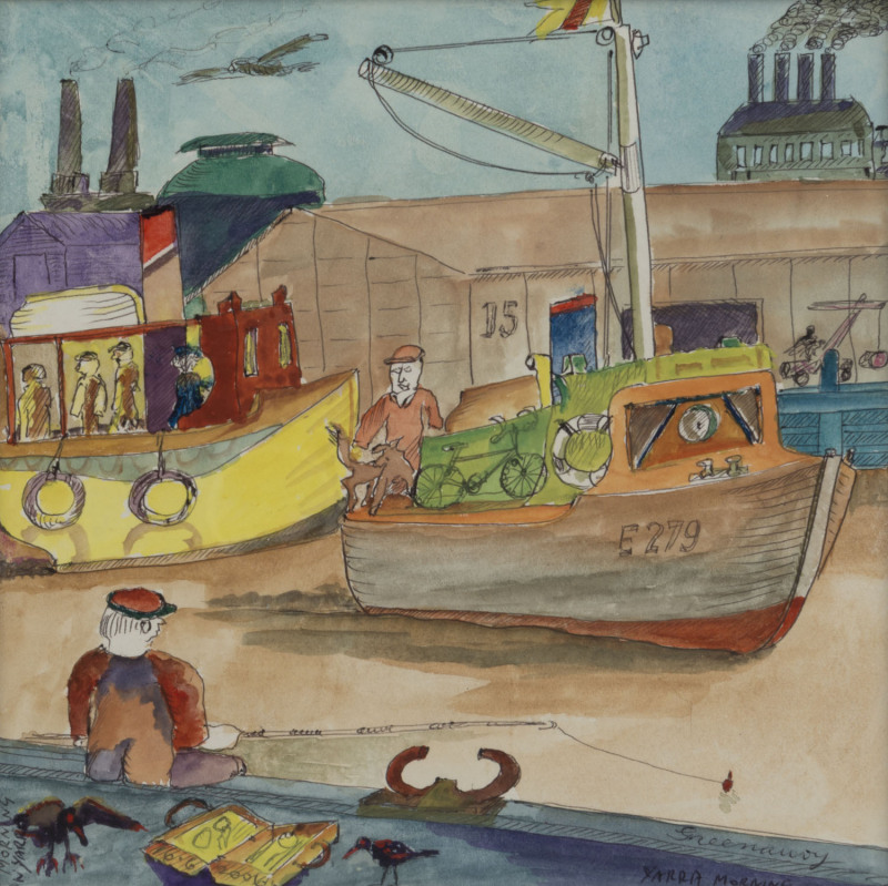 RONALD LESLIE GREENAWAY (1932 - 2015), Morning Dock Scene on the Yarra, watercolour, titled lower left, dated "2006" lower centre, signed lower right,